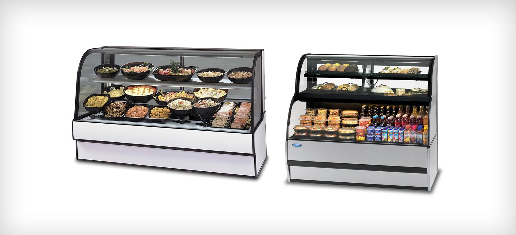 Refrigerated self-serve merchandisers